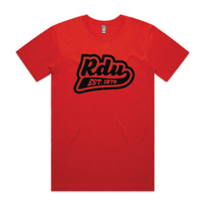RDU Mens T-Shirt Red with Black Logo