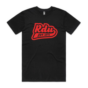 RDU Mens T-Shirt Black with Red Logo