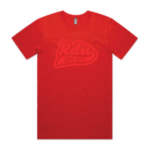 RDU Mens T-Shirt Red with Red Logo