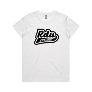 RDU Womens T-Shirt White with Black Logo