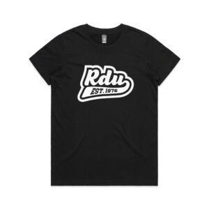 RDU Womens T-Shirt Black with White Logo