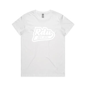 RDU Womens T-Shirt White with White Logo